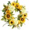 Sunflower Wreath with Hydrangeas, Lemons, Big Berry,Summer Wreath for Front Door, Unique Housewarming Gift,mother'day Gift,Farmhouse Porch Decor, Wall Decor-22IN